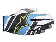 Alpinestars Racer Supermatic MX Offroad Gloves Black Cyan Blue White XL