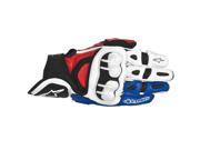 Alpinestars GPX 2014 Mens Leather Gloves White Red Blue LG