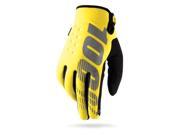 100% Brisker Mens MX Offroad Gloves Yellow MD