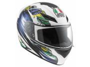 AGV K3 Brazil Flag Helmet White Green Blue XL