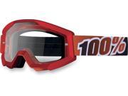 100% Strata 2013 MX Offroad Clear Lens Goggles Fire Red