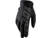100% Brisker Mens MX Offroad Gloves Black SM