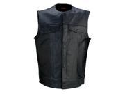 Z1R 338 Mens Leather Vest Black MD