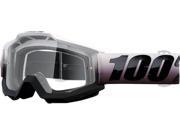 100% Accuri Invaders MX Offroad Goggles Black Clear Lens OS