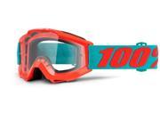 100% Accuri Passion Orange Youth MX Offroad Goggles Orange Clear Lens OS