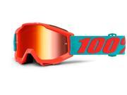 100% Accuri Passion Orange Youth MX Offroad Goggles Orange Mirrored Lens OS