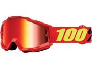 100% Accuri Saarinen MX Offroad Goggles Red Mirrored Lens OS