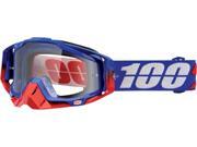 100% Racecraft Republic MX Offroad Goggles Blue Clear Lens OS