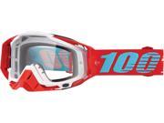 100% Racecraft Kepler MX Offroad Goggles Red Clear Lens OS