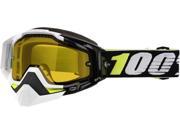 100% Racecraft Snow Emrata Snow Goggles Black Yellow Lens OS