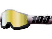 100% Accuri Invaders MX Offroad Goggles Black Mirrored Lens OS