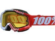 100% Accuri Snow Cupcoy Snow Goggles Red Yellow Lens OS