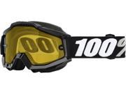 100% Accuri Snow Tornado Snow Goggles Black Yellow Lens OS