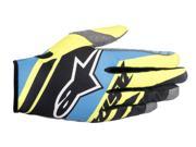 Alpinestars Racer Supermatic Youth MX Offroad Gloves Black Blue Yellow Fluorescent LG