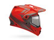 Bell MX 9 Adventure Snow Helmet w Dual Shield Orange Silver LG