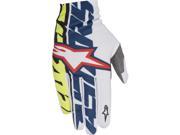 Alpinestars Dune 1 MX Offroad Gloves White Blue Yellow Fluorescent SM