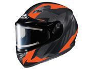 HJC CS R3 Treague Snow W Electric Shield Full Face Helmet Orange Black LG