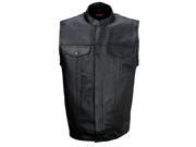 Z1R 30 06 Mens Leather Vest Black LG