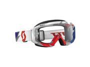 Scott USA Hustle Cracked 2016 MX Offroad Goggles Blue Red Clear Works Lens