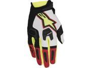 Alpinestars Racefend Offroad Gloves White Red Yellow Fluorescent MD