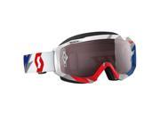 Scott USA Hustle Cracked 2016 MX Offroad Goggles Blue Red Silver Chrome Lens