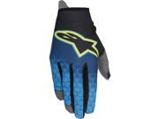 Alpinestars Radar Flight MX Offroad Gloves Blue Cyan Yellow Fluorescent 2XL