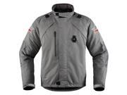 Icon Raiden DKR Monochromatic Mens Waterproof Dual Sport Jacket Gray LG