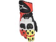 Alpinestars GP Plus R Leather Motorcycle Race Gloves Black White Yellow Red XL