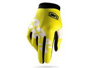 100% I Track MX Offroad Gloves Neon Yellow 2XL