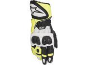 Alpinestars GP Plus R Leather Motorcycle Race Gloves Black White Yellow 2XL
