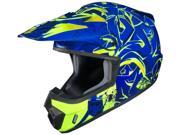 HJC CS MX 2 Graffed MX Offroad Helmet Hi Viz Neon Green Blue MD