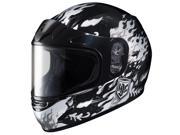 HJC CL Y SN Flame Face Youth Snowmobile Helmet Black Silver White SM