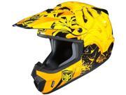 HJC CS MX 2 Graffed MX Offroad Helmet Yellow Gold Black LG
