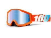 100% Strata MX Goggles Mirror Lens Orange Blue