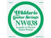 D Addario Single Nickel Wound String .038