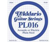 D Addario Single Plain Steel String .016