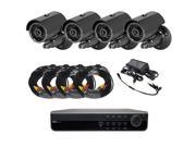 4ch DVR Package H.264 Elite DVR dome and IR camera combo power supply and Cables 3G phone support