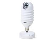 White Light Bulb Shaped Lamp Type IP Network Camera with Pan and Tilt – Plug into Light Bulb Socket for Smart Surveillance