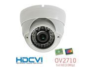 HD TVI CCTV In Outdoor Eyeball Dome IR Camera HD 1080P 2.1 Mega Pixel HD Image 36 Leds 2.8 12mm IR Range upto 100FT White Color