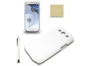 White Hard Case Cover for Samsung Galaxy III S3 GT i9300 Pen Protective Film