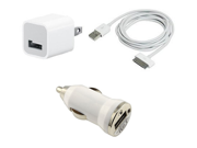 Car Charger with Cable and USB AC Home Wall for iPhone 2G 3G 4S 4 3GS iPod Touch