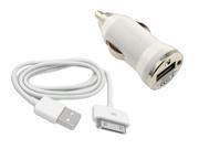 USB Car Charger Data Cable for iTouch 2 3 4 Apple iPhone 4 4S 3G