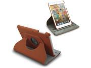 For iPad Mini 360 Degree Rotating PU Leather Case Cover Swivel Stand Brown