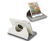 For Apple iPad Mini Croc 360° Rotating PU Leather Case Cover Swivel Stand White