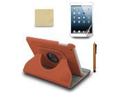 For Apple iPad Mini 360 Rotating PU Leather Case Cover Stylus Pen Film Orange