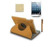 For Apple iPad Mini 360 Rotating PU Leather Case Cover Stylus Pen Film Yellow