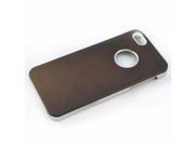 Brown Stylish Brushed Chrome Protective Hard Back Case Cover for iPhone 5 5G
