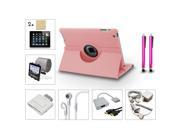 Bundle 13in1 Accessory for iPad 3 2 Case Charger Film Stylus HDMI Reader Pink