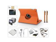 Bundle 13in1 Accessory for iPad 3 2 Case Charger Film Card Reader HDMI Orange