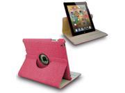 Hot Pink Crocodile 360 Swivel Smart Leather Case for iPad 2 3 the New iPad 4 4th